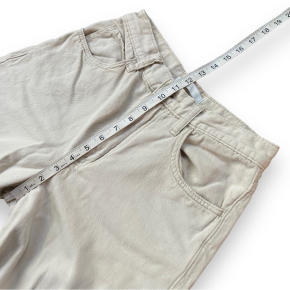UNIQLO Cream Wide Leg Raw Hem Cropped Jeans | Size 25 - Picture 8 of 12
